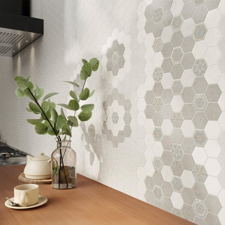 Керамическая плитка Керама Марацци Kerama Marazzi 63007 КАРМУ МОЗАИКА шестигранник серый светлый матовый 29,8x29,7