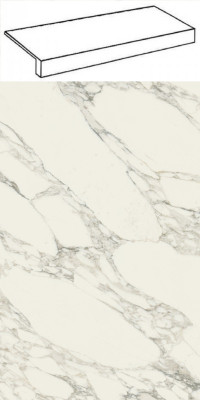 Италон Шарм Делюкс Арабескато Уайт Ступень Фронт / Italon Charme Deluxe Arabescato White Scale Front 33x160