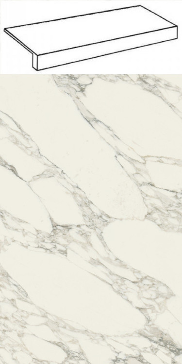 Италон Шарм Делюкс Арабескато Уайт Ступень Фронт / Italon Charme Deluxe Arabescato White Scale Front 33x160